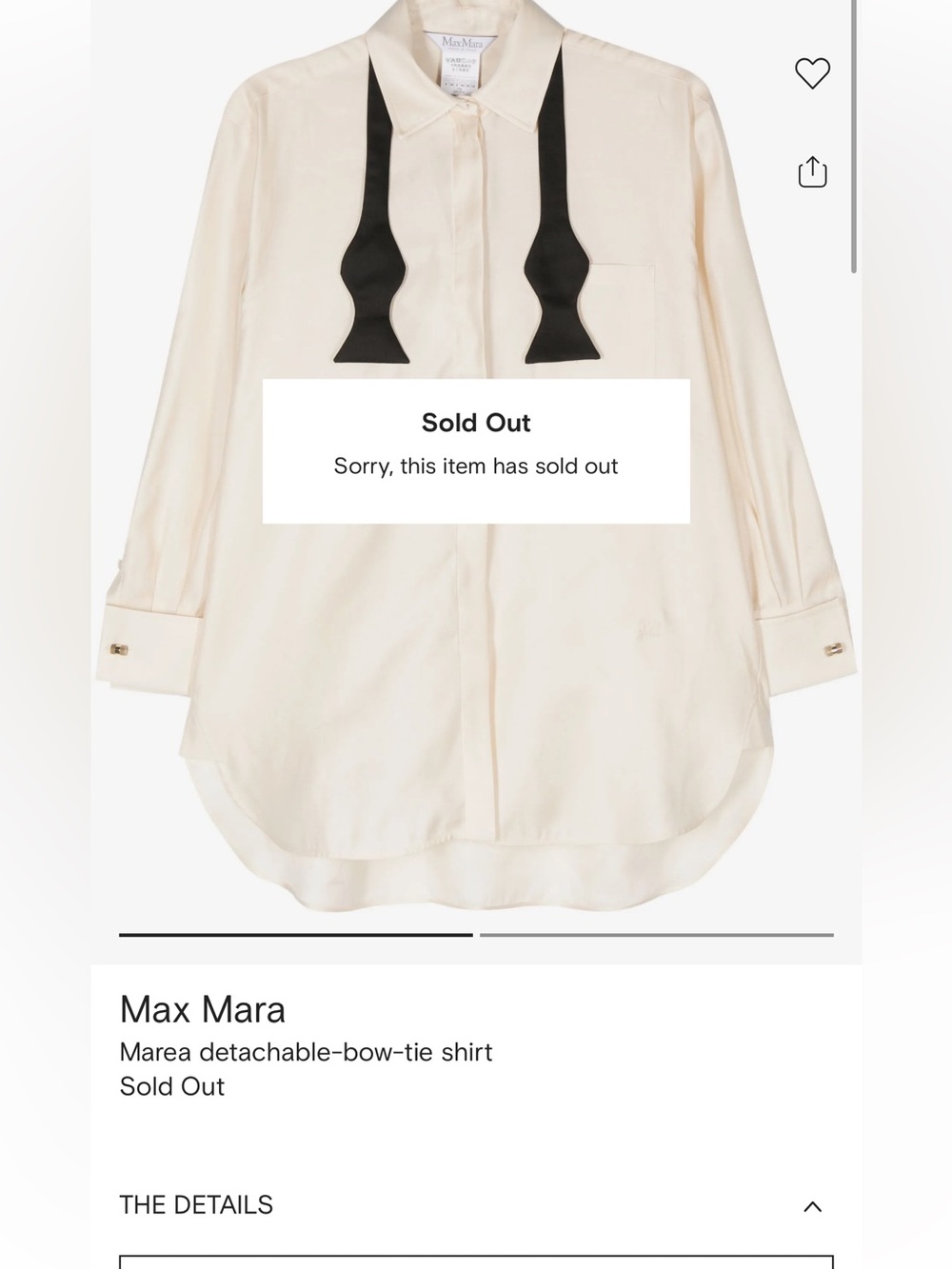 MaxMara Silk Button-Down Shirt with Detachable Black Bow